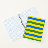 Carnet Conception de rayures bleues vertes et jaunes (Intérieur)