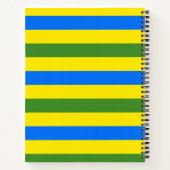 Carnet Conception de rayures bleues vertes et jaunes (Dos)