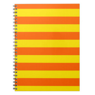 Carnet Conception de rayures jaunes orange