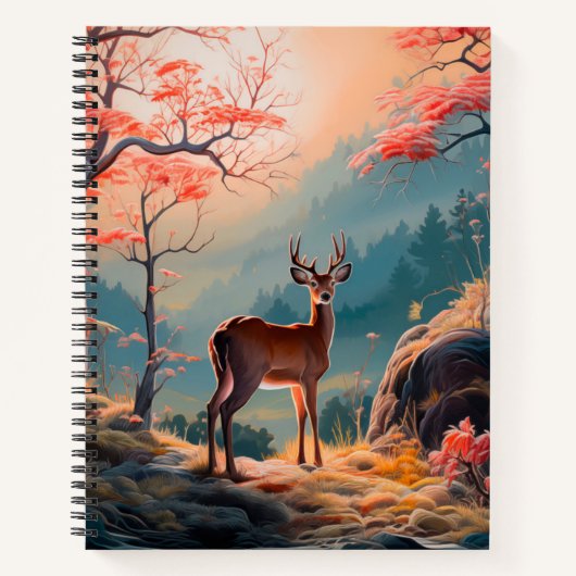 Carnet Conception de scène forestière avec cerfs automnal (Devant)