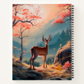 Carnet Conception de scène forestière avec cerfs automnal (Dos)