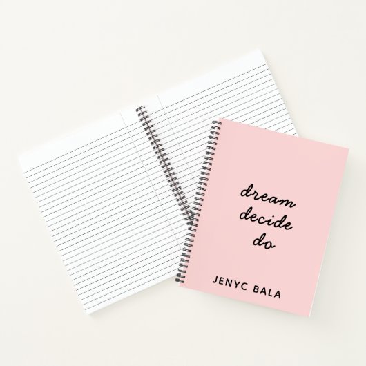 Carnet Conception de script Rose Pâle Dream Plan Do (Intérieur)