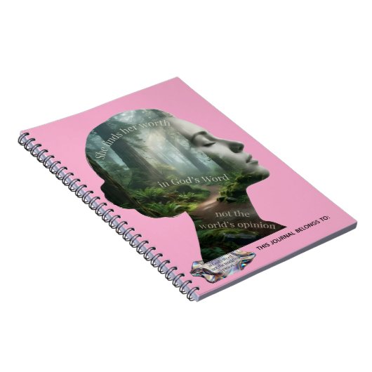 Carnet Conception de silhouette rose mignonne dans la foi (Côté Droit)