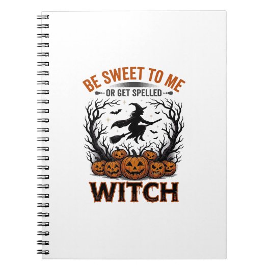 Carnet Conception de sorcière d'Halloween Sois gentil ou (Devant)