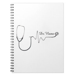 Carnet Conception de stéthoscope avec nom de médecin pers