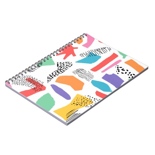 Carnet Conception de surface dessinée à la main. Memphis (Côté gauche)