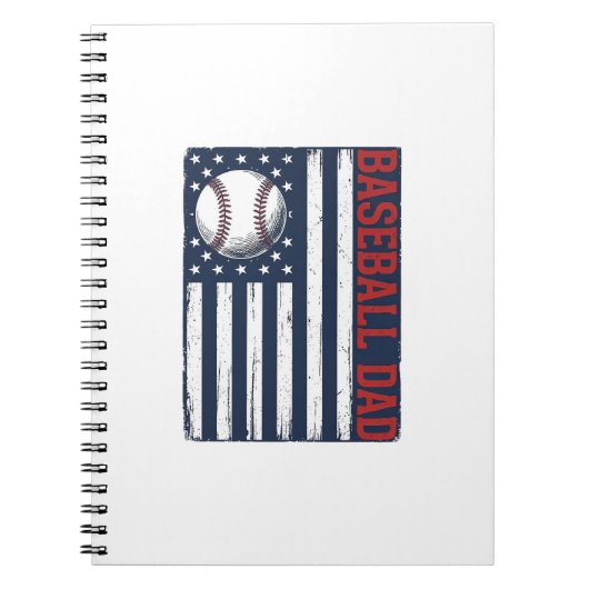 Carnet Conception de T-shirt de drapeau de papa de baseba (Devant)
