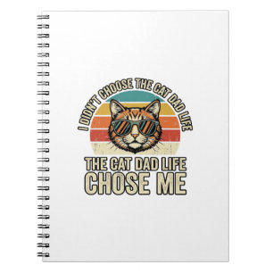 Carnet Conception de T-Shirt Vintage Cat Dad Life Chose M