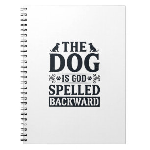 Carnet Conception de t-shirt vintage Dog Is God écrit à l