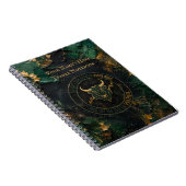 Carnet Conception de taureau grunge peinture vert foncé (Côté Droit)