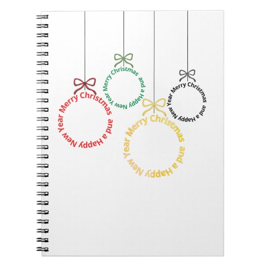 Carnet Conception de texte d'ornements de Noël (Devant)