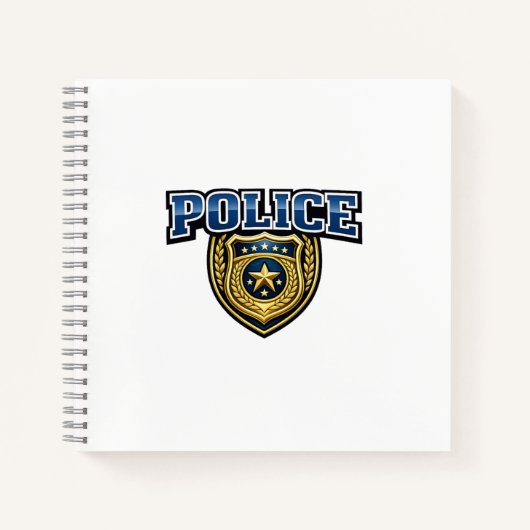Carnet Conception de texte gras pour insigne de police (Devant)
