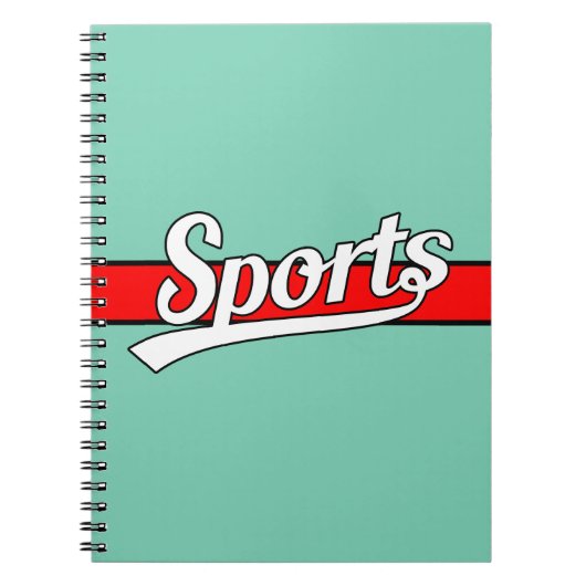 Carnet Conception de texte : SPORTS blanc + votre propre (Devant)