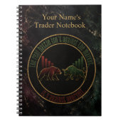 Carnet Conception de trader taureau ours en marbre sombre (Devant)