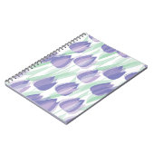 Carnet Conception de tulipe : violet clair floral. (Côté gauche)