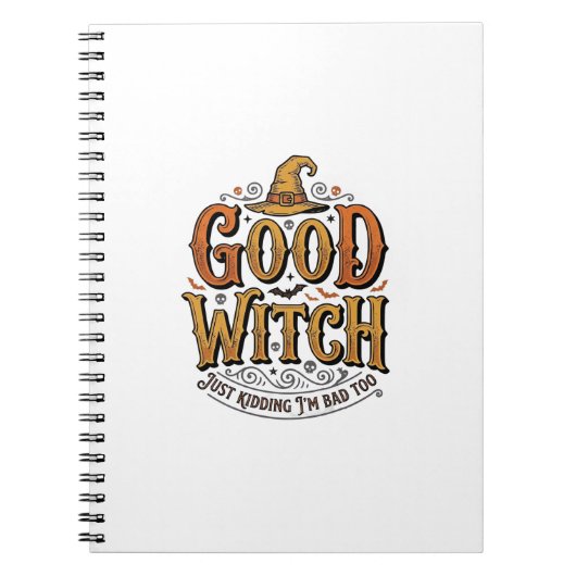 Carnet Conception de typographie Halloween sorcière genti (Devant)