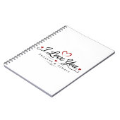 Carnet Conception de typographie Je t'aime (Côté gauche)