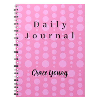 Carnet Conception de typographie minimaliste à pois roses