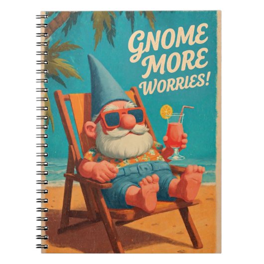 Carnet Conception de vacances à la plage de gnome de styl (Devant)