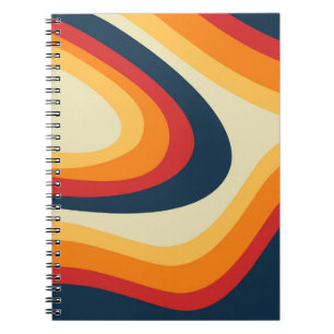 Carnet Conception de vagues de style rétro Abstrait