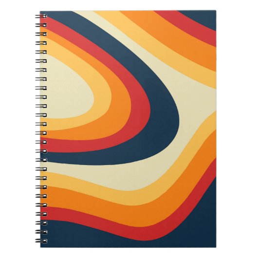 Carnet Conception de vagues de style rétro Abstrait (Devant)