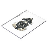 Carnet Conception de vecteur de cavalier de moto de gravu (Côté gauche)