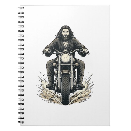 Carnet Conception de vecteur de cavalier de moto de gravu (Devant)
