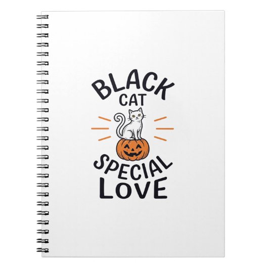 Carnet Conception de vecteur de chat noir spécial amour H (Devant)