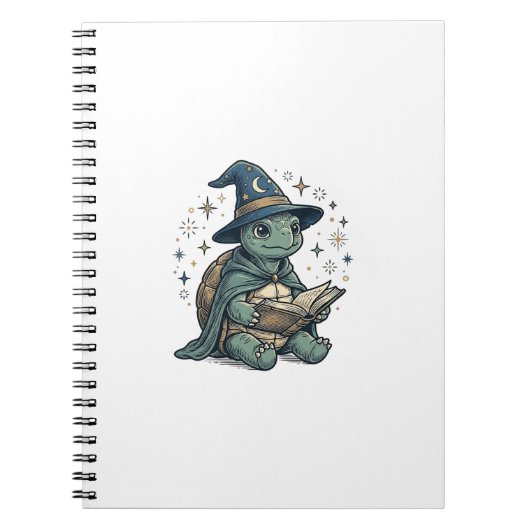 Carnet Conception de vecteur de magicien de tortue mignon (Devant)