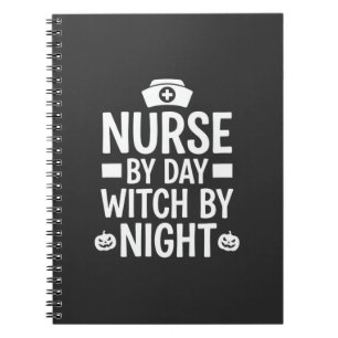 Carnet Conception de vecteur de sorcière infirmière Hallo