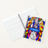 Carnet Conception de vitrail avec figure religieuse. (Intérieur)