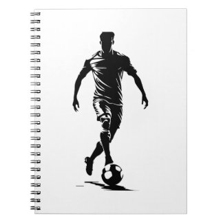 Carnet Conception d'homme de football avec ballon.