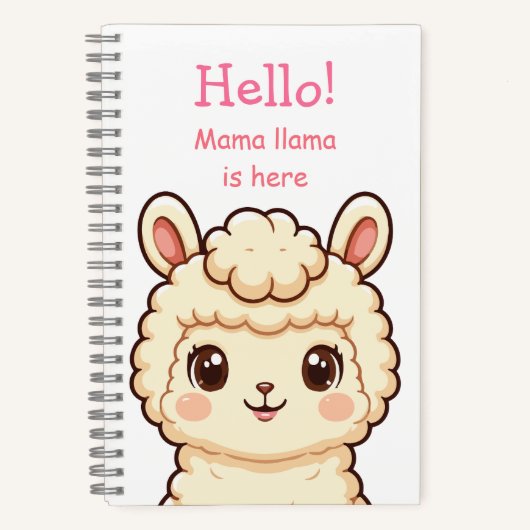 Carnet Conception d'illustration de lama mignon (Recto)