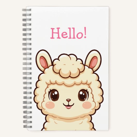 Carnet Conception d'illustration de lama mignon (Recto)