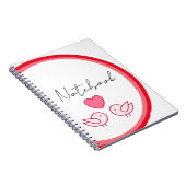 Carnet Conception d'oiseau mignon et d'amour de cœur (Côté Droit)