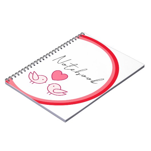 Carnet Conception d'oiseau mignon et d'amour de cœur (Côté gauche)