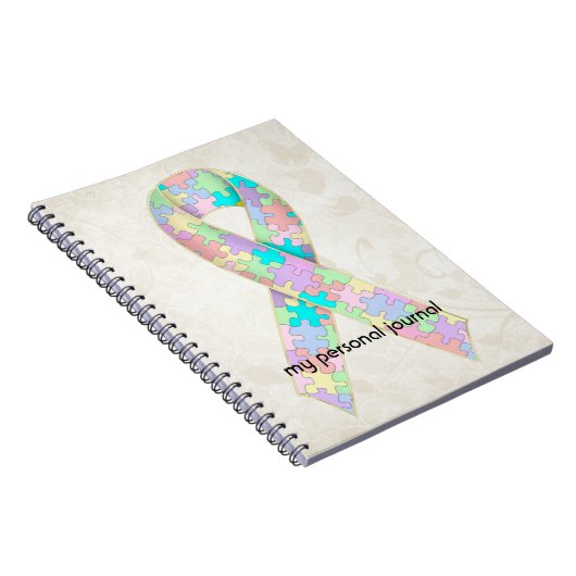 Carnet Conception douce de conscience de ruban d'autisme (Côté Droit)