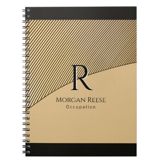 Carnet Conception en or, nom et monogramme, profession (Devant)