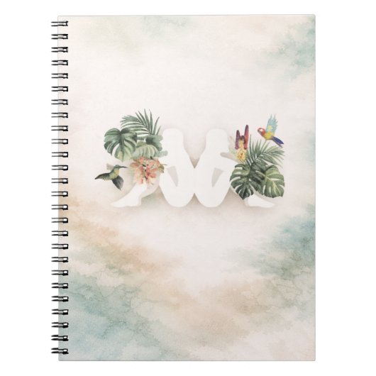 Carnet Conception esthétique de feuilles et d'oiseaux tro (Devant)