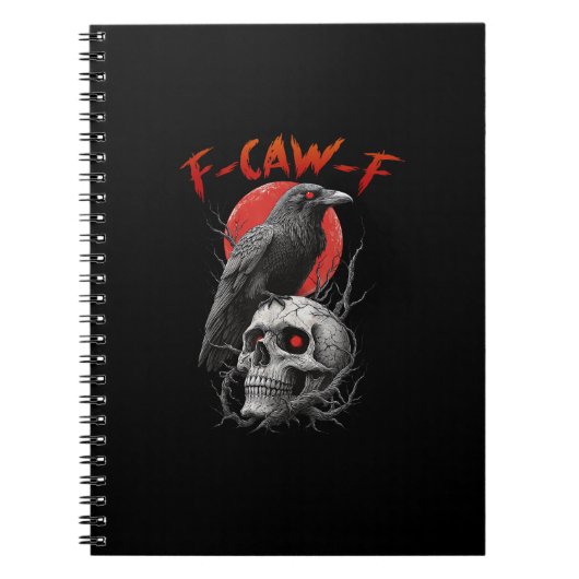 Carnet Conception esthétique drôle de corbeau F-Caw-F (Devant)