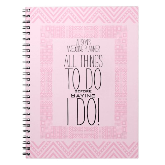 Carnet Conception ethnique Wedding planner personnalisé 2 (Devant)