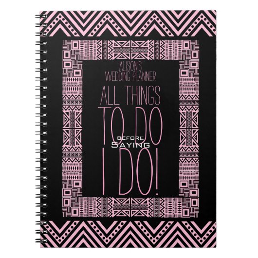 Carnet Conception ethnique Wedding planner personnalisé 3 (Devant)