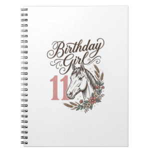 Carnet Conception Fille 11 Cheval Floral Vintage T-Shirt