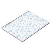 Carnet Conception florale boho impression bloc bleu rose (Côté gauche)