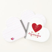 Carnet Conception florale de cœur rouge – “L'amour vit ic (Intérieur)