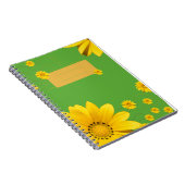 Carnet Conception florale de marguerite jaune sur fond ve (Côté Droit)