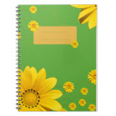 Carnet Conception florale de marguerite jaune sur fond ve (Devant)