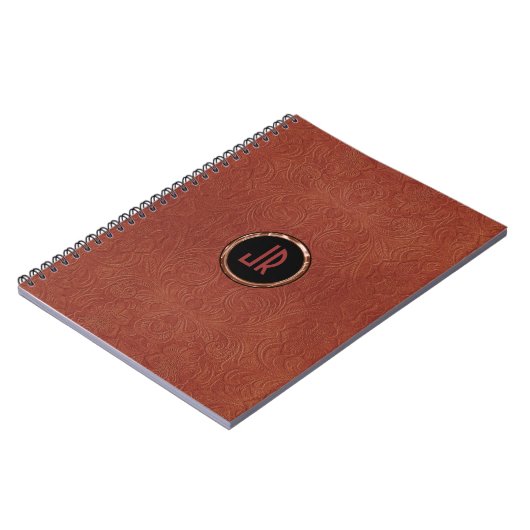 Carnet Conception Florale en daim Brown monogramme (Côté gauche)