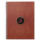 Carnet Conception Florale en daim Brown monogramme (Devant)