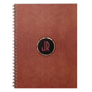 Carnet Conception Florale en daim Brown monogramme